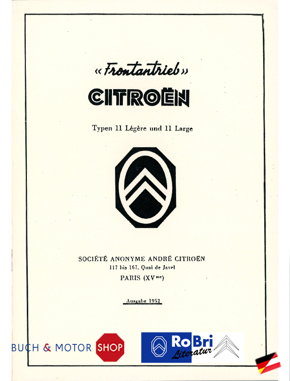 CitroÃ«n Traction Avant Instructieboekje 1952 11CV